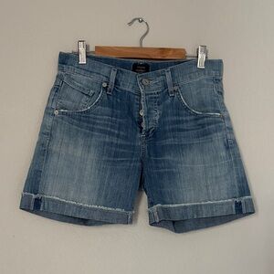 Citizens of Humanity Denim Blue Women's Cuffed Button Fly Shorts Size 24